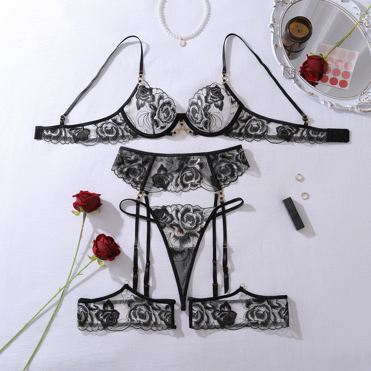 Syrn Lingerie High-End Artistry: Heavy Craft Floral Embroidery Underwire Sculpting Set detail image 8