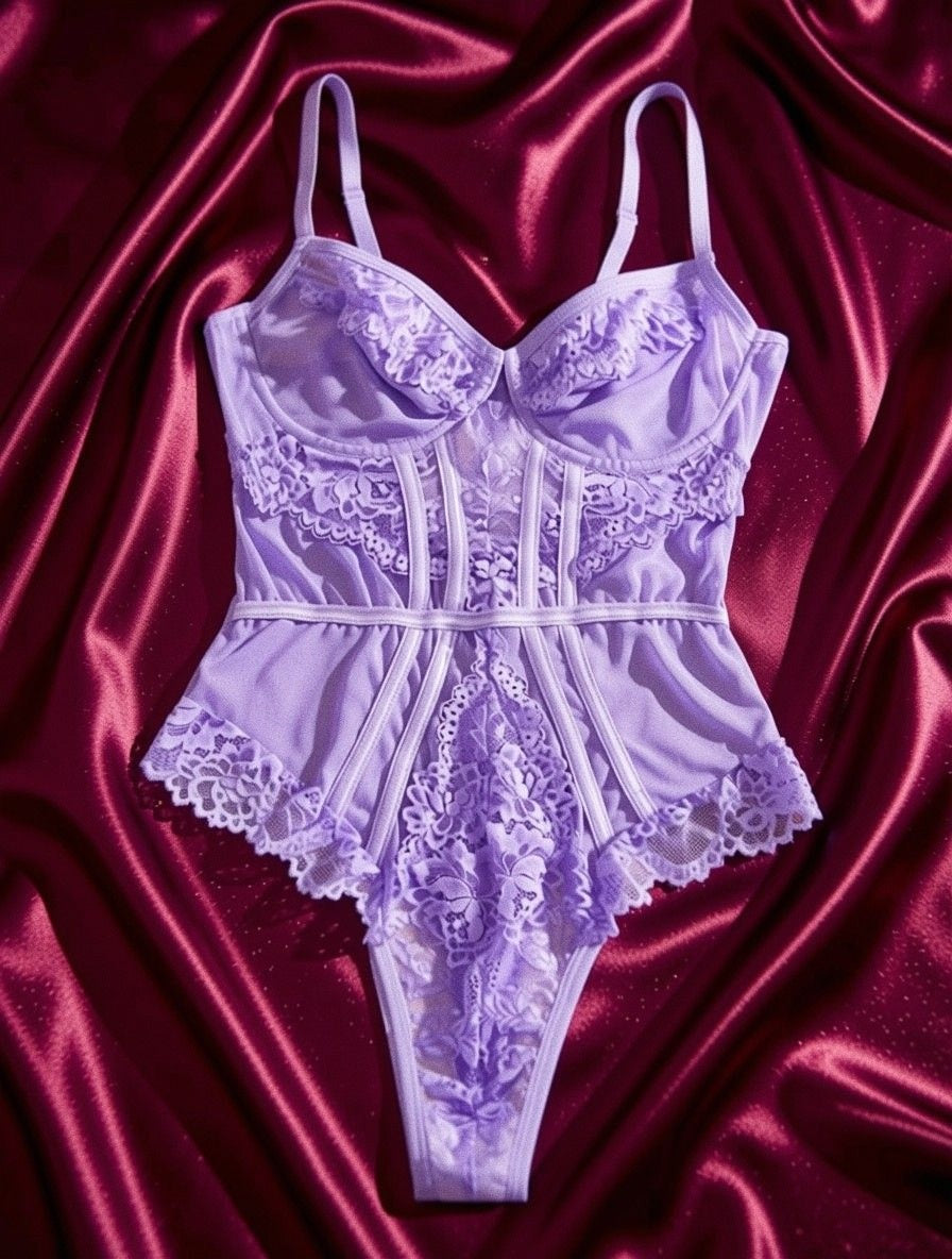 Syrn Lingerie Pink Ultra-Thin Lace Push-Up Bodysuit detail image 9