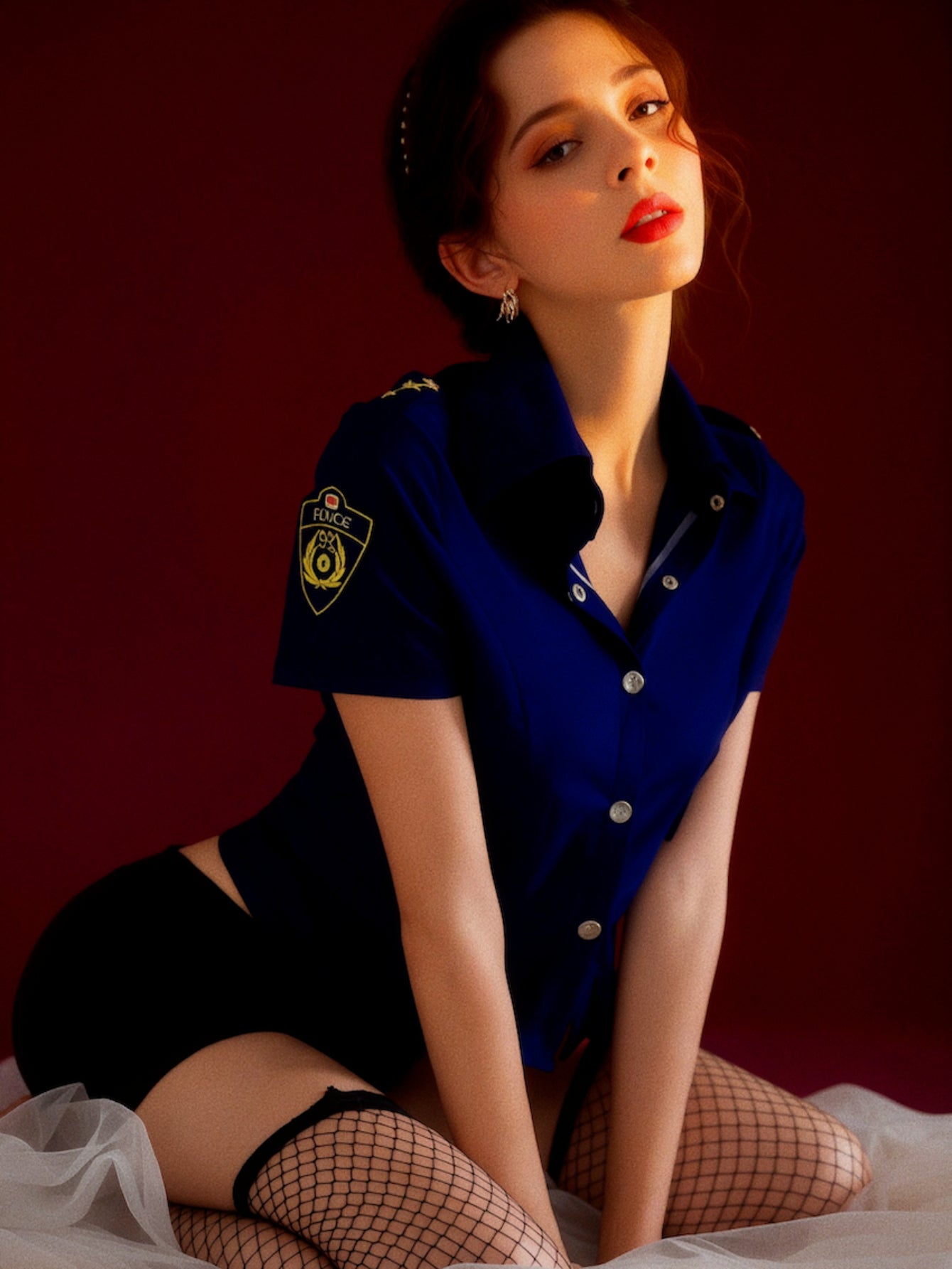 Syrn Lingerie Flight Attendant Uniform Roleplay Lingerie Set detail image 5